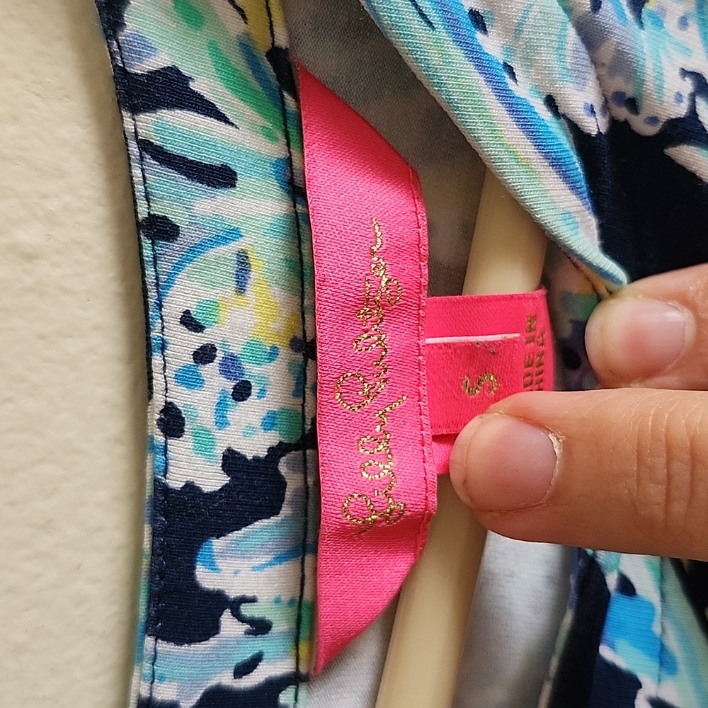 Lilly Pulitzer Vibrant Blue Romper Womens Small Tropical Resortwear - Picture 2 of 6